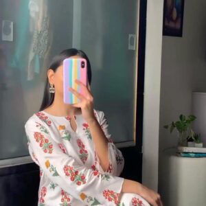 Women's Stitched Printed linen Shirt and Trouser