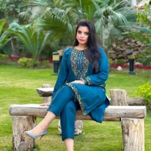Embroidered Linen Shirt And Trouser Set - 2 Pcs