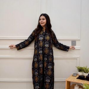 Women's Stitched linen Printed Shirt And Trouser Set - 2 Pcs