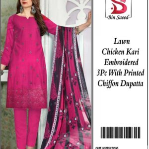 3 Pcs Women's Unstitched Chikankari Embroidered Suit