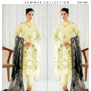 3 Pcs Women's Unstitched Embroidered Suit