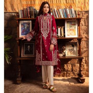 3 Pcs Women's Unstitched Embroidered Suit