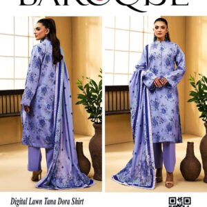 Stunning 3 Pcs Printed Lawn Suit with Digital and Plain Patterns
