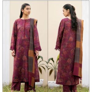 3 Pcs Women's Unstitched Karandi Digital Print Suit