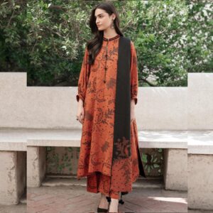 3 Pcs Women's Unstitched Digital Print Suit