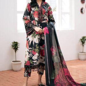 3 Pcs Women's Unstitched Embroidered Suit