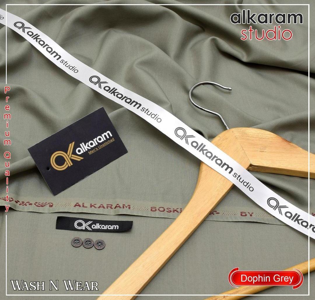 Men's unstitched wash and wear plain suit