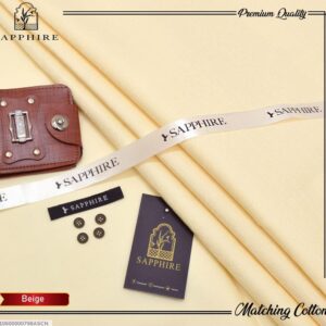 Men's unstitched cotton self print suit