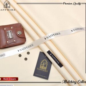 Men's unstitched cotton self print suit