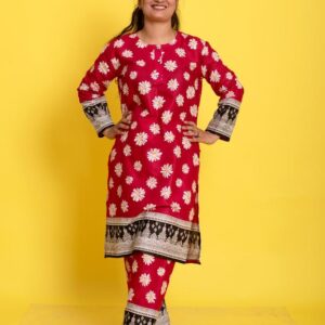 2 Pcs Women's Stitched Lawn Printed Suit