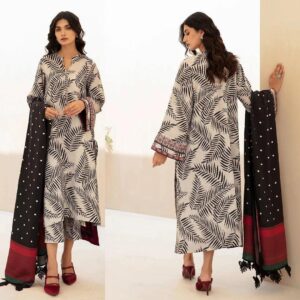 3 Pcs Women's Unstitched Printed Suit