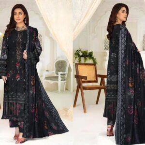 3 Pcs Women's Unstitched Embroidered Suit