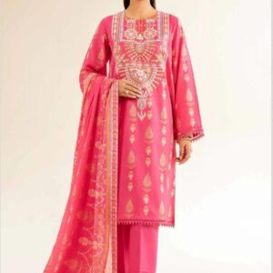3pc Woman Unstitched Printed Suit