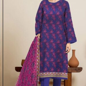 3pc Woman Unstitched Printed Suit