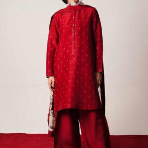 3pc Woman Unstitched Embroidered Suit