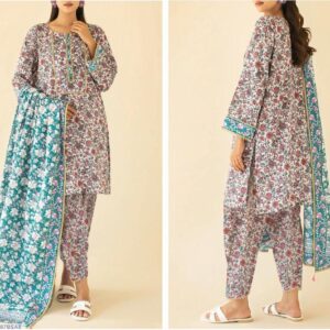3pc Woman Unstitched Printed Suit