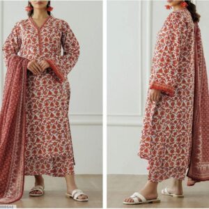 3pc Woman Unstitched Printed Suit