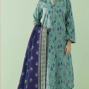 3pc Woman Unstitched Printed Suit