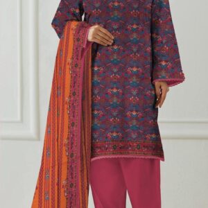 3pc Woman Unstitched Printed Suit