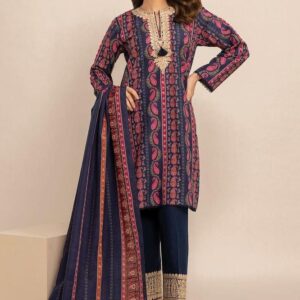 3pc Woman Unstitched Printed Suit