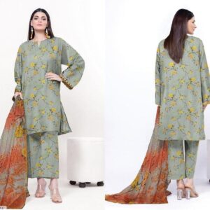 3pc Woman Unstitched Printed Suit