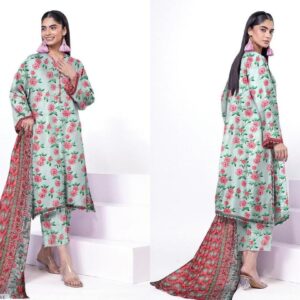 3pc Woman Unstitched Printed Suit