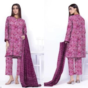 3pc Woman Unstitched Printed Suit