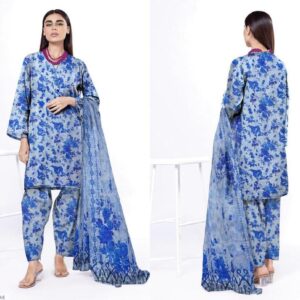 3pc Woman Unstitched Printed Suit