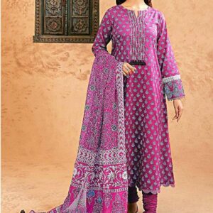 3pc Woman Unstitched Printed Suit