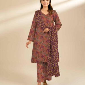 3pc Woman Unstitched Printed Suit