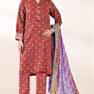3pc Woman Unstitched Printed Suit
