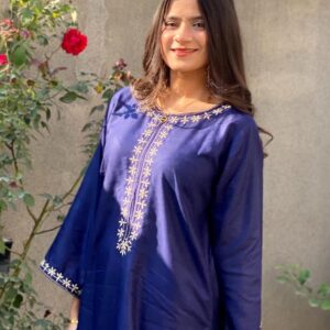 1 Pc Embroidered Round Nick Shirt